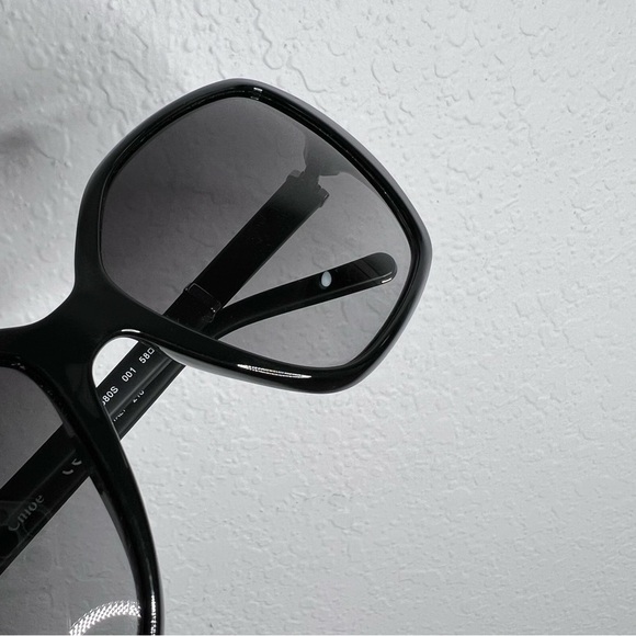 Chloe sunglasses black large round squared women - Picture 7 of 13